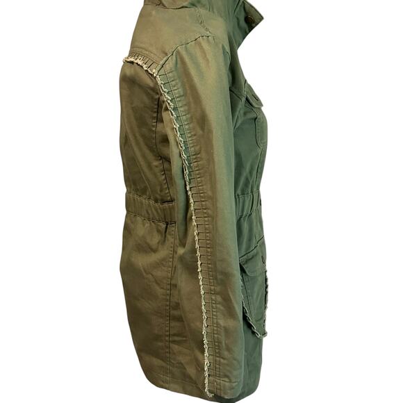 Cat & Jack Kids Jacket SZ L 10-12 Khaki Green Long Sleeve Lined Hooded  Utility - Picture 9 of 13